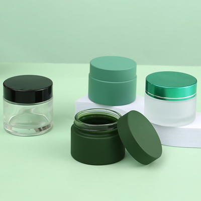 Straight Side Cosmetic Bottle Packaging 1 oz 2oz 4oz Clear Glass Cream Cosmetics Jar