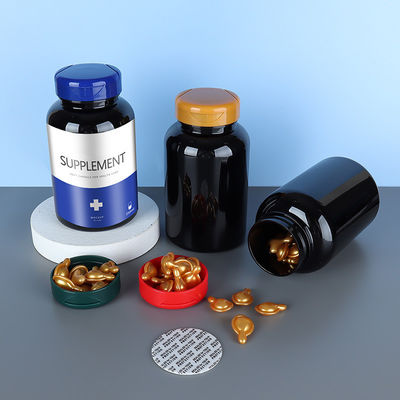 200cc 500cc Wide Mouth Flip Cap Bottle in Pink for Customized Private Label PET Vitamin Pill or Chocolate Packaging