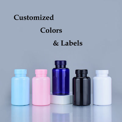 200cc 500cc Wide Mouth Flip Cap Bottle in Pink for Customized Private Label PET Vitamin Pill or Chocolate Packaging