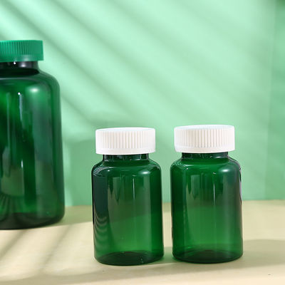 Custom Green PET 150cc 750cc Plastic Jar Medicine Bottle Pill Vitamin Plastic Bottle With CRC Screw Cap Capsule Bottle