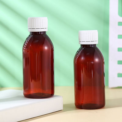 Promethezine PET Collar Material 100ml 120ml 3oz 4oz Amber PET Cough Syrup Bottles Plastic Bottle Lean Bottle