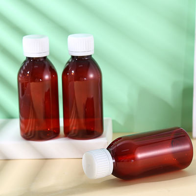 Promethezine PET Collar Material 100ml 120ml 3oz 4oz Amber PET Cough Syrup Bottles Plastic Bottle Lean Bottle
