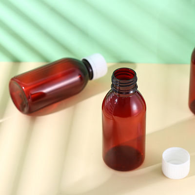 Promethezine PET Collar Material 100ml 120ml 3oz 4oz Amber PET Cough Syrup Bottles Plastic Bottle Lean Bottle