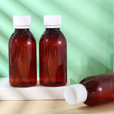 Promethezine PET Collar Material 100ml 120ml 3oz 4oz Amber PET Cough Syrup Bottles Plastic Bottle Lean Bottle