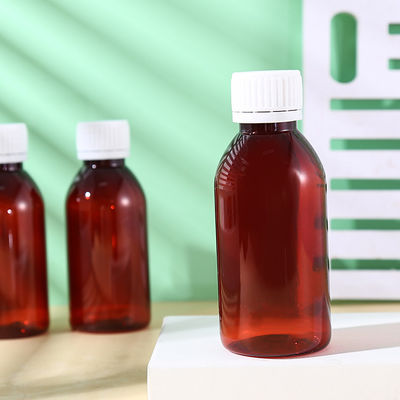 Promethezine PET Collar Material 100ml 120ml 3oz 4oz Amber PET Cough Syrup Bottles Plastic Bottle Lean Bottle