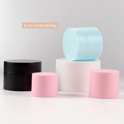 PP Double Wall Round Jar for Face Cream Sample 3g5g10g15g30g Black White Blue Pink Matte Custom Empty Plastic Nail Gel Jar