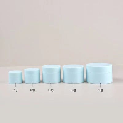 PP Double Wall Round Jar for Face Cream Sample 3g5g10g15g30g Black White Blue Pink Matte Custom Empty Plastic Nail Gel Jar