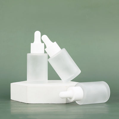 30ml 50ml 60ml Cosmetic Skin Care Essential Oil Essence Packaging Frosted Glass Flat Shoulder Matte Serum Dropper Bottle and Box