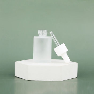 30ml 50ml 60ml Cosmetic Skin Care Essential Oil Essence Packaging Frosted Glass Flat Shoulder Matte Serum Dropper Bottle and Box