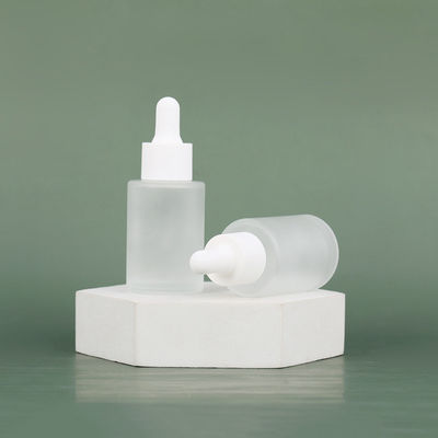 30ml 50ml 60ml Cosmetic Skin Care Essential Oil Essence Packaging Frosted Glass Flat Shoulder Matte Serum Dropper Bottle and Box