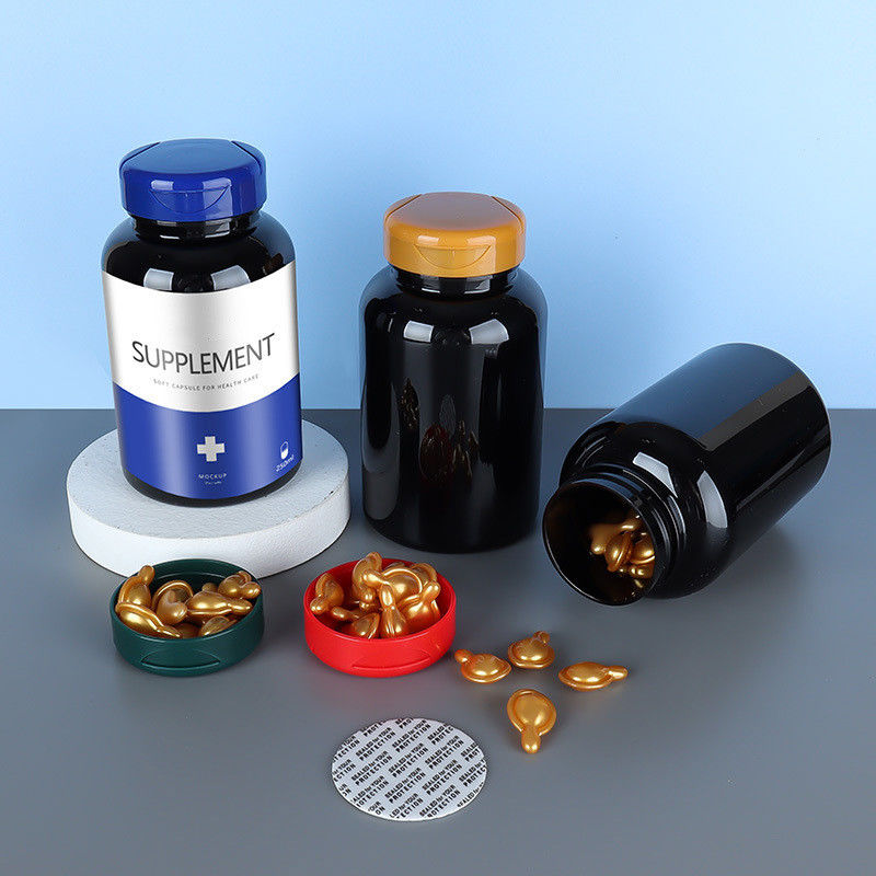 200cc 500cc Wide Mouth Flip Cap Bottle in Pink for Customized Private Label PET Vitamin Pill or Chocolate Packaging