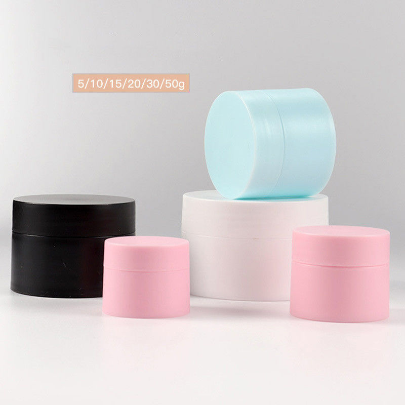PP Double Wall Round Jar for Face Cream Sample 3g5g10g15g30g Black White Blue Pink Matte Custom Empty Plastic Nail Gel Jar